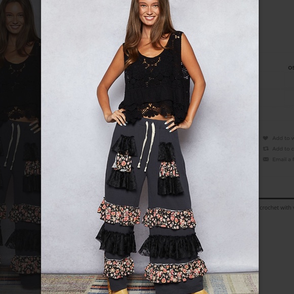 POL “ Clarice ”  POL Sleeveless Crochet top with Ruffle 75 - Picture 5 of 5